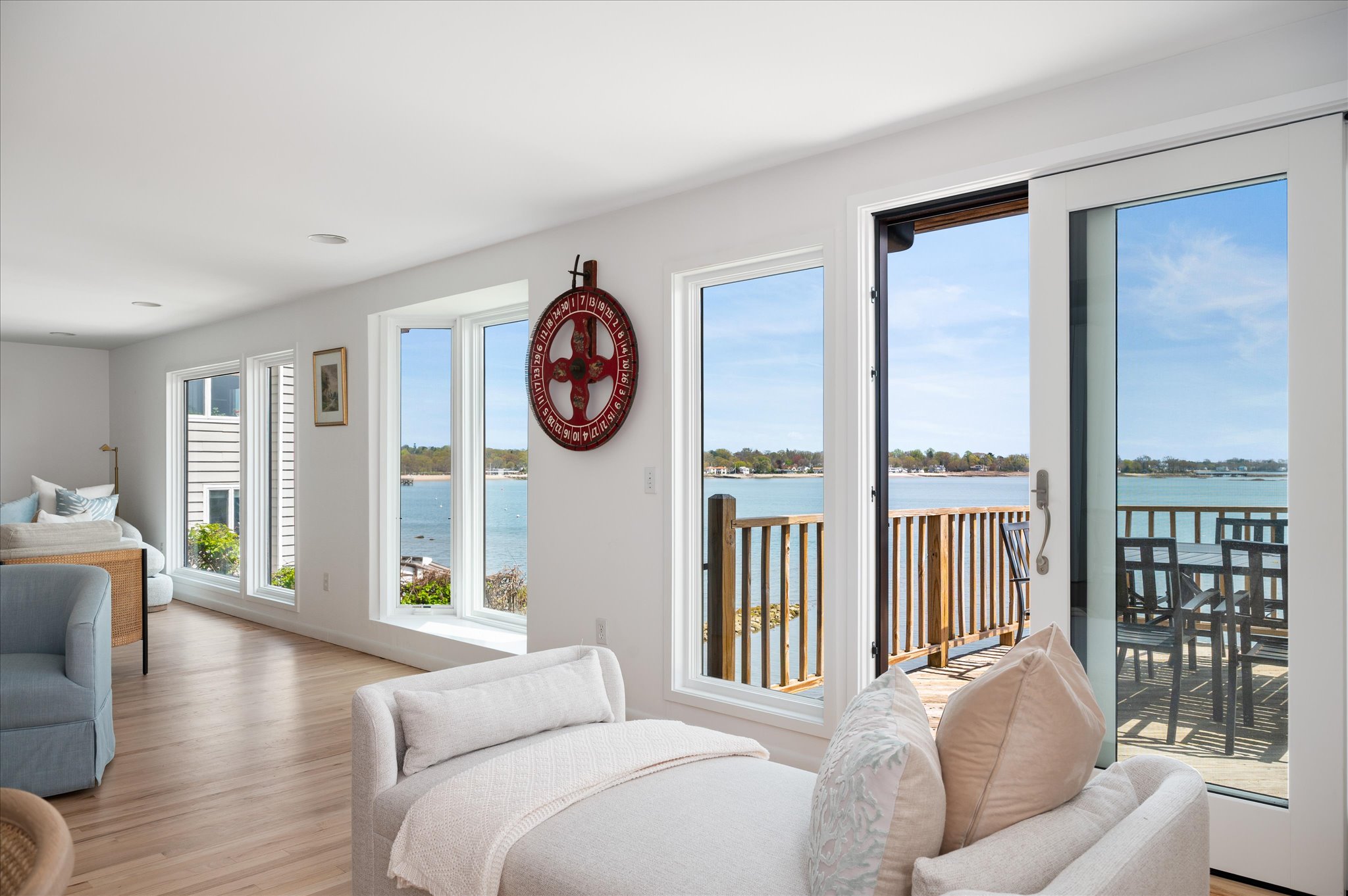 Luxury waterfront residence at golden hour